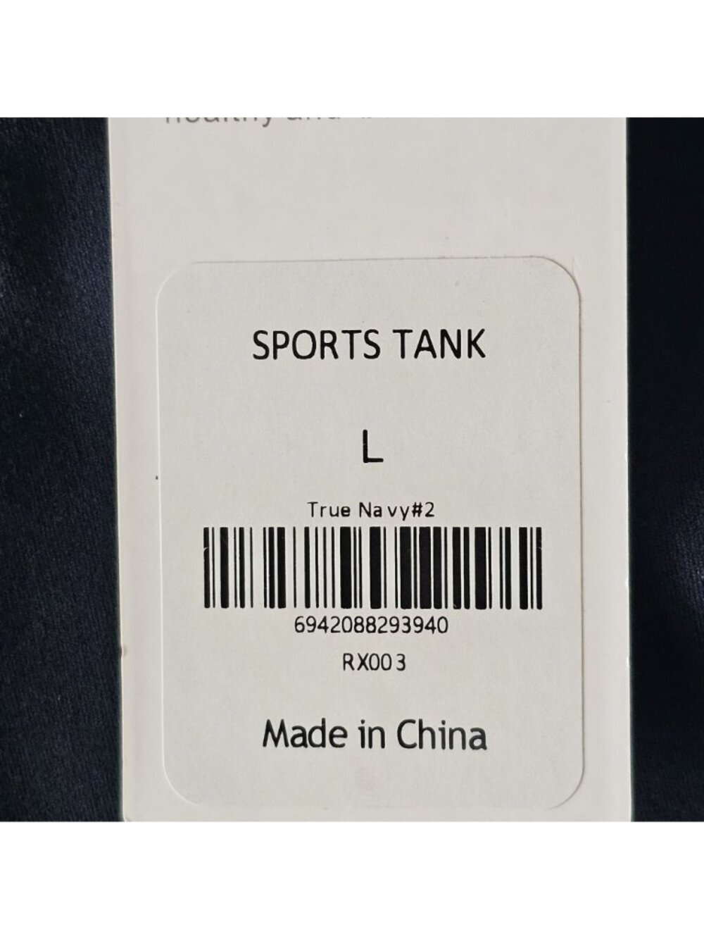 Large True Navy Butterluxe Double Lined Sport Scoop Neck Racerback Tank NWT - Picture 3 of 5